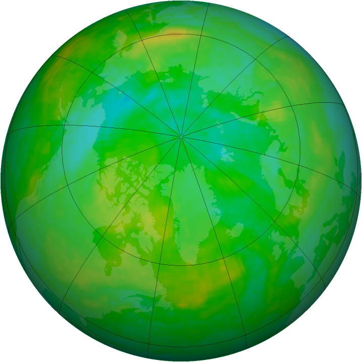 Arctic ozone map for 23 July 1990